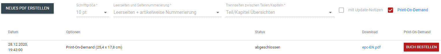 Screenshot Print-on-Demand Auftrag
